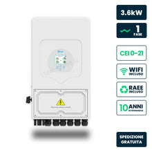 V-TAC Inverter Ibrido Monofase LV Deye 3.6kW WiFi CEI 0-21 Bianco IP65