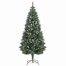 Albero di Natale Artificiale Pigne e Brillantini Bianchi 180 cm