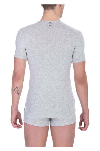 T-shirt Girocollo Uomo Grigio Cotone Bikkembergs - BKK1UTS01SI