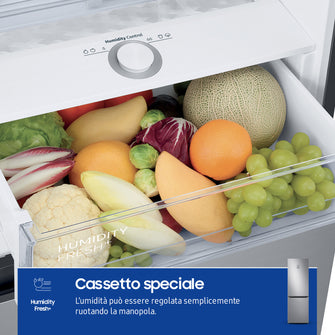 RB34C775CS9 frigorifero Combinato EcoFlex AI 1.85m 344L Libera installazione con congelatore Wifi 1,85m 344 L con rivestimento in acciaio inox Classe C, Inox