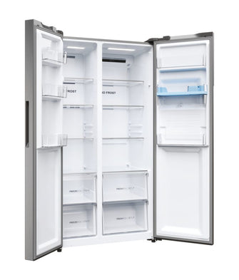 SBS 90 Serie 5 HSR5918DWMP frigorifero side-by-side Libera installazione 521 L D Platino, Acciaio inox