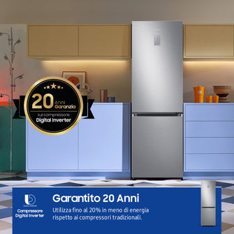 RB34C775CS9 frigorifero Combinato EcoFlex AI 1.85m 344L Libera installazione con congelatore Wifi 1,85m 344 L con rivestimento in acciaio inox Classe C, Inox