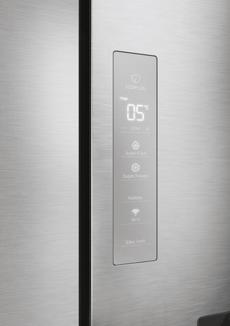 Cube 83 Serie 5 HCW58F18EWMP frigorifero side-by-side Libera installazione 507 L E Platino, Acciaio inox